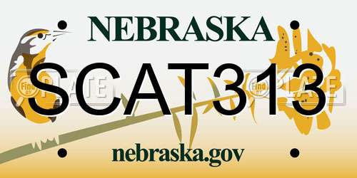 SCAT313 Nebraska License Plate