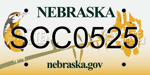 SCC0525 Nebraska License Plate