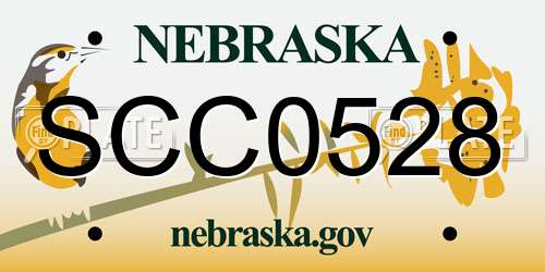 SCC0528 Nebraska License Plate