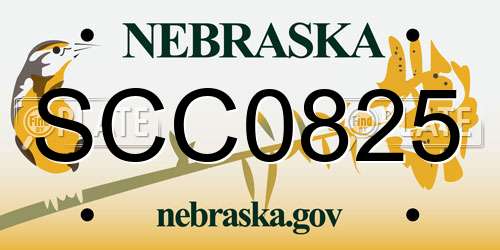 SCC0825 Nebraska License Plate