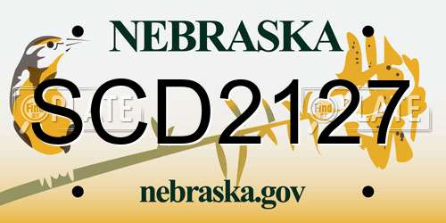SCD2127 Nebraska License Plate