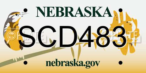 SCD483 Nebraska License Plate