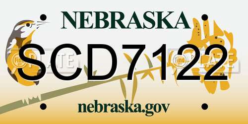 SCD7122 Nebraska License Plate