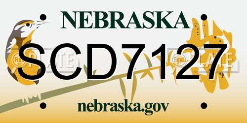 SCD7127 Nebraska License Plate
