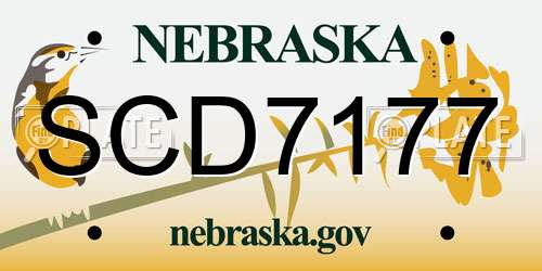 SCD7177 Nebraska License Plate