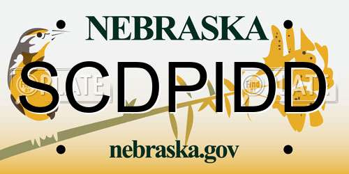 SCDPIDD Nebraska License Plate