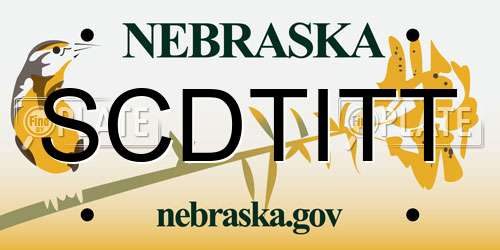 SCDTITT Nebraska License Plate