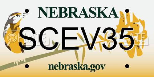 SCEV35 Nebraska License Plate