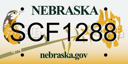 SCF1288 Nebraska License Plate