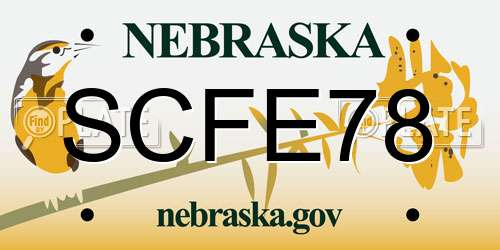 SCFE78 Nebraska License Plate