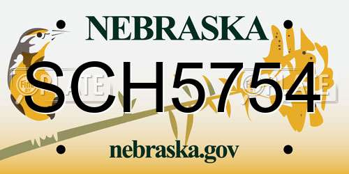 SCH5754 Nebraska License Plate
