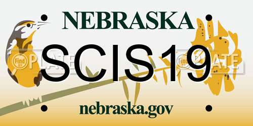 SCIS19 Nebraska License Plate