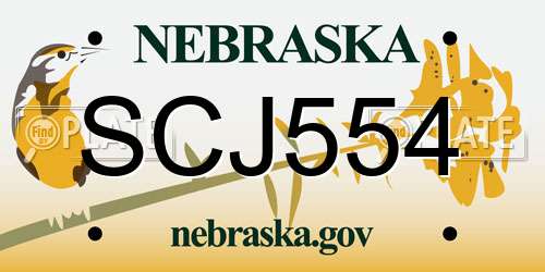 SCJ554 Nebraska License Plate