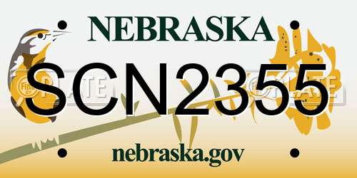 SCN2355 Nebraska License Plate
