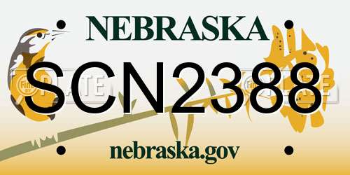 SCN2388 Nebraska License Plate