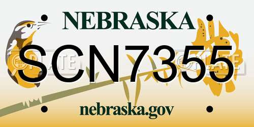 SCN7355 Nebraska License Plate