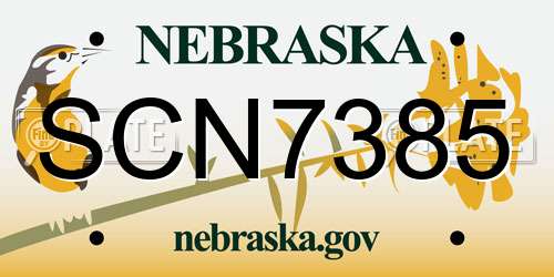 SCN7385 Nebraska License Plate