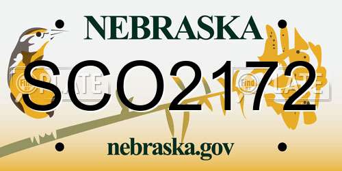 SCO2172 Nebraska License Plate