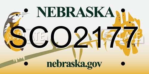 SCO2177 Nebraska License Plate