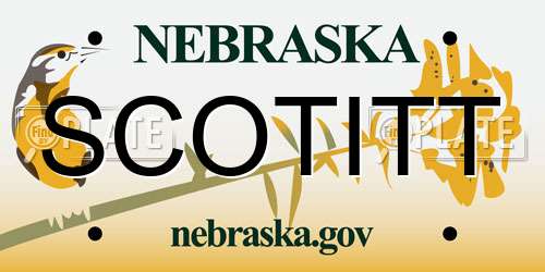 SCOTITT Nebraska License Plate