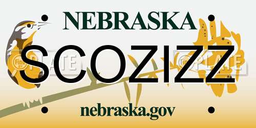 SCOZIZZ Nebraska License Plate