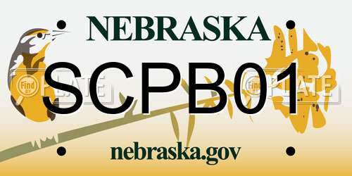 SCPB01 Nebraska License Plate