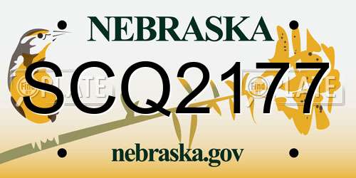 SCQ2177 Nebraska License Plate