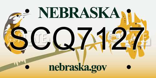 SCQ7127 Nebraska License Plate