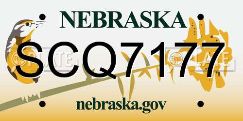 SCQ7177 Nebraska License Plate