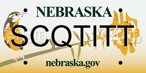 SCQTITT Nebraska License Plate
