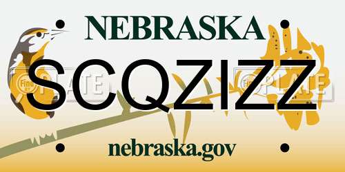 SCQZIZZ Nebraska License Plate
