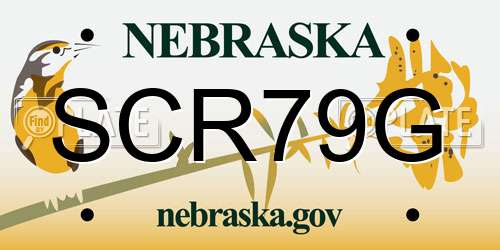 SCR79G Nebraska License Plate