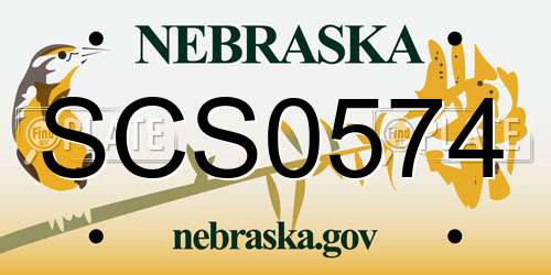 SCS0574 Nebraska License Plate