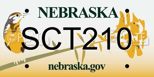 SCT210 Nebraska License Plate