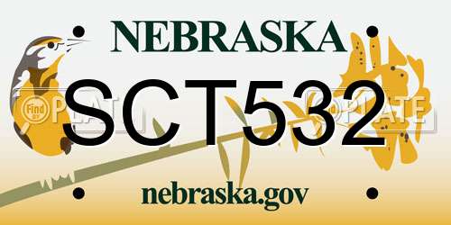 SCT532 Nebraska License Plate