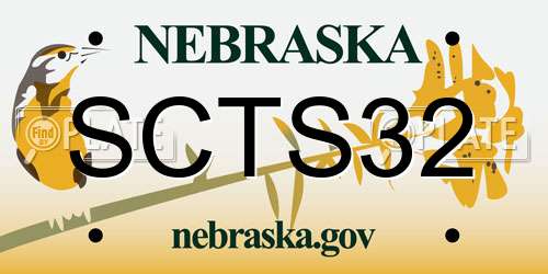 SCTS32 Nebraska License Plate