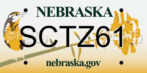 SCTZ61 Nebraska License Plate