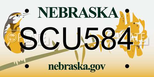 SCU584 Nebraska License Plate