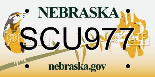 SCU977 Nebraska License Plate