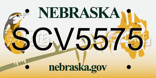 SCV5575 Nebraska License Plate