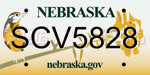 SCV5828 Nebraska License Plate