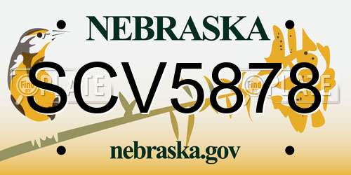 SCV5878 Nebraska License Plate