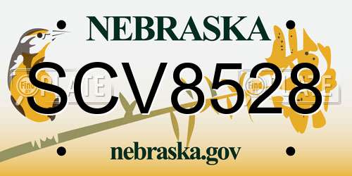 SCV8528 Nebraska License Plate
