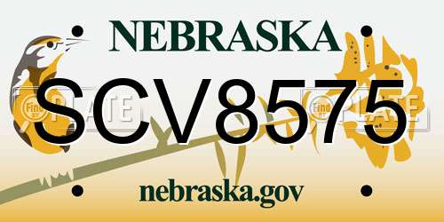 SCV8575 Nebraska License Plate