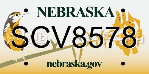 SCV8578 Nebraska License Plate