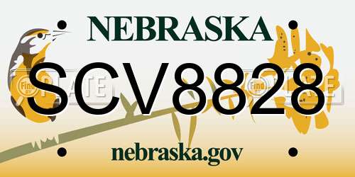 SCV8828 Nebraska License Plate