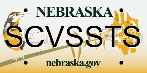 SCVSSTS Nebraska License Plate