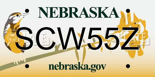 SCW55Z Nebraska License Plate