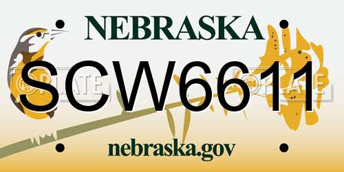 SCW6611 Nebraska License Plate