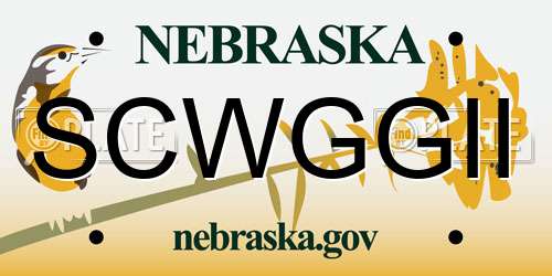 SCWGGII Nebraska License Plate